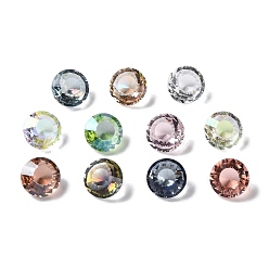 Mixed Color Transparent Glass Rhinestone Cabochons, Faceted, Pointed Back, Diamond, Mixed Color, 10x7mm