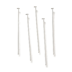 Посеребрённый Латунные шпильки с плоской головкой, без свинца и без кадмия, 925 серебро покрытием, 25.5x0.8 мм, Руководитель: 2 mm