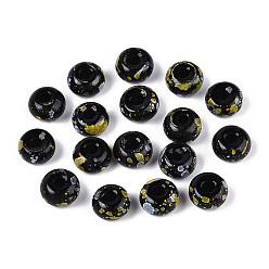 Золотистый 3/0 краски для выпечки стеклянных шариков, круглое отверстие, рондель, золотые, 5~5.5x3~3.5 мм, отверстие : 1.6~1.8 мм, Около 3750 шт / фунт