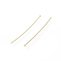 Golden 304 Stainless Steel Flat Head Pins, Golden, 35x0.7mm, Head: 1.5mm