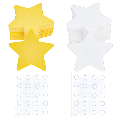 (52) Непрозрачная лаванда 200шт. 2 цвета звездчатой картонной бумаги, с 2 листами резиновая наклейка, поделки крафт-бумага, разноцветные, 100x100x0.2 мм