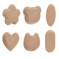 Mixed Shapes 6шт. 6 стили МДФ глиняный трафарет, гончарный инструмент, бежевые, разнообразные, 109~141x75~146x15 мм, 1 шт / стиль