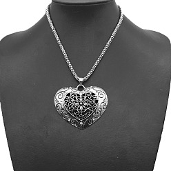 Сердце Сплав горный хрусталь кулон ожерелья, платина, сердце