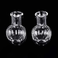 Прозрачный Стеклянные бутылки, шарик контейнеры, тыква, прозрачные, 2.45~2.6x1.6~1.75 см, отверстие : 6 мм