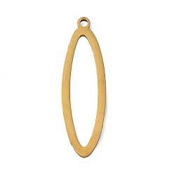 Golden 201 Stainless Steel Pendants, Oval Charms, Cut-Out, Golden, 29x8.5x1mm, Hole: 1.5mm