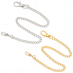 Платиновый & Золотой 2 шт. 2 цвета сплава витые цепочные ремни для брюк, платиной и золотом, 365~370 мм, 1 шт / цвет