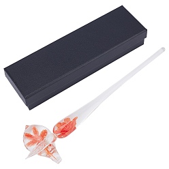 Оранжево-Красный Набор для погружной ручки и держателя для ручки, с цветочным узором и упаковочной коробкой, оранжево-красный, 49~180x26x16x9.5~13 мм, отверстие : 7 мм, 2 шт / коробка