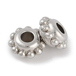 Серебро CCB пластиковые шарики, цветок, серебряные, 8x4.5 мм, отверстие : 2.5 мм