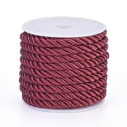 Темно-Красный Полиэфирного корда, витой шнур, темно-красный, 5 мм, около 4.37 ярдов (4 м) / рулон
