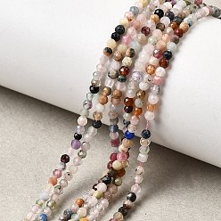 Смешанные камни Природных драгоценных камней смешанного бисер нитей, граненые, круглые, 2 мм, отверстие : 0.6 мм, около 130 шт / нитка, 8.27'' (21 см)