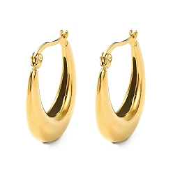 Ring 304 Stainless Steel Hoop Earrings, Jewely foe Women, Real 18K Gold Plated, Ring, 27x5.5mm