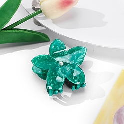 Темный Голубой Заколки для волос в форме когтей из ацетата целлюлозы, аксессуары для волос для женщин и девочек, цветок, темные голубые, 63x64 мм