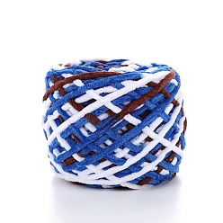 Озёрно--синий Хлопчатобумажная пряжа, бархатные хлопковые нитки для ручного вязания, для детского свитера, шарфа, ткани, рукоделия, ремесла, сегмент окрашенный, Плут синий, 7 мм