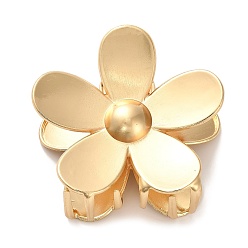 Золотой Сплав клипы коготь волос, цветок, аксессуары для волос для женщин и девочек, золотые, 68.5x69x33.5 мм