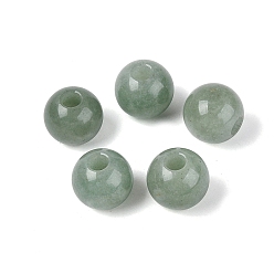 Green Aventurine Natural Green Aventurine European Beads, Smooth Round, Large Hole Beads, 16x14~15mm, Hole: 5~5.5mm