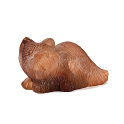 Red Agate Figurine de chat sculptée en agate rouge naturelle, décoration pour bureau à domicile, 27~31x51~56x24~31mm