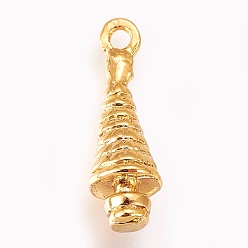 Золотой Подвески из сплава , рождественская елка, золотые, 18x6 мм, отверстие : 1.5 мм