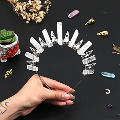 Хрусталь Резинки для волос из натуральных кристаллов кварца, аксессуары для волос для женщин и девочек, 185x155x15 мм