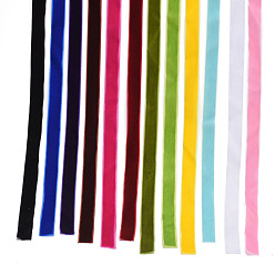 Gemischte Farbe 12 Farben einzelnes Gesichts-Samtband, Gemischte Farbe, 5/8 Zoll (15.9 mm), ungefähr 1 m / Bündel, 12 Bündel / Satz