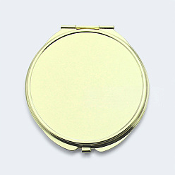 Doré  Miroirs cosmétiques en fer bricolage, plat rond, pour résine époxy diy, or, 7.7x7.25x0.8 cm, Trou: 1.6mm, Plateau: 65 mm
