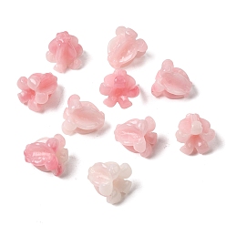 Pink Синтетических коралловых бусин, окрашенные, цветок, розовые, 11.5~12x11.5~12x12.5 мм, отверстие : 1.6 мм