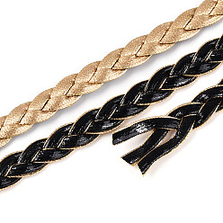 Золотистый 5м 3-слойный шнур из искусственной кожи с плетением, плоский, ювелирные изделия diy шнур, золотые, 7 мм, около 5.47 ярдов (5 м) / пачка