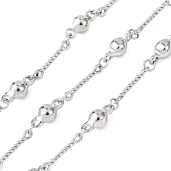 Нержавеющая Сталь Цвет 304 плоские круглозвенные цепи из нержавеющей стали, пайки, с катушкой, цвет нержавеющей стали, 8x3x3.5 mm и 9.5x2x1 mm