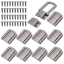 Черный Цвет Металла 10шт. литье под давлением из цинкового сплава, замки для литья под давлением, металлический черный , 30x24x6 мм, отверстие : 2.5 мм