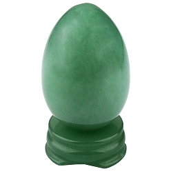 Зеленый Авантюрин Фигурки в форме яйца из натурального зеленого авантюрина, для домашнего украшения рабочего стола, 25~30x25~30x45 мм