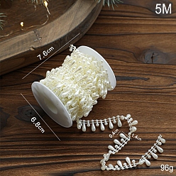 Teardrop Plastic Bead, for Party Decoration, Teardrop, 14x4mm, 5m/roll