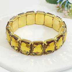 (932FM) Темно-синий аква-матовый с подкладкой Браслеты из латунных стеклянных бусин для женщин, прямоугольные, темно-золотистые, внутренний диаметр: 2-1/4 дюйм (5.6 см)