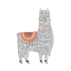 Серебро Акриловые подвески, альпака, серебряные, 51.5x32x1.6 мм, отверстие : 2.5 мм