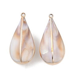 Сэнди Коричневый Покрытие акриловые подвески, с имитацией оболочки, формы раковины, песчаный коричневый, 74x35x23 мм, отверстие : 3 мм