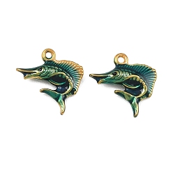 Креветка 304 прелести нержавеющей стали, с эмалью, золотые, креветка, 12.5x13x3 мм, отверстие : 1 мм