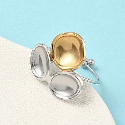 Золотой & Цвет Нержавеющей Стали 304 из нержавеющей стали манжеты кольца, без кадмия и без свинца и без никеля, золотые и нержавеющая сталь цвет, 22x22.5 мм, размер США 9 3/4 (19.5 мм)