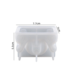 Автомобиль Хэллоуин силиконовые формы, формы для украшения, формы для литья гипсовой смолы, белые, автомобиль, 77x55x50 мм