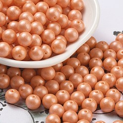 Седло Коричневый Краска для выпечки 3/0 стеклянный бисер, круглые, седло коричневый, 6 мм, отверстие : 0.9 мм, Около 1500 шт / фунт