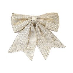 пшеница Рождественские тканевые украшения с большим бантом и подвеской, для подвесных украшений на елку, цвет пшеницы, 305x270x30 мм