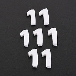 White Handmade Polymer Clay Cabochons, Polymer Clay Slices for Resin Crafts & DIY Projects, Num.1, White, 9~11x4.5~7.5x1~3mm, about 9000pcs/1000g