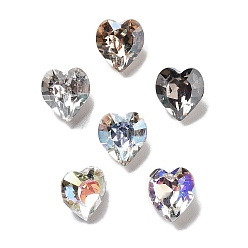(52) Непрозрачная лаванда K 9 кабошоны из стеклянного страза, задние и задние, сердце, разноцветные, 6.5x6x4 мм