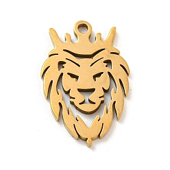 Golden 201 Stainless Steel Pendants, Laser Cut, Lion, Golden, 16.5x10.5x1mm, Hole: 1.2mm, 5pcs/bag