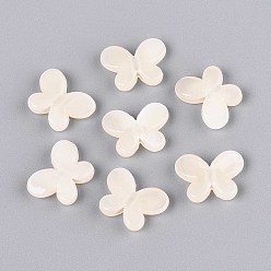 Фора Прозрачные акриловые бусины, бабочка, оранжевые, 12.8x17.3x4.4 мм, отверстие : 2 мм, Около 940 шт / 500 г