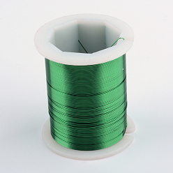 Зеленый Круглая медная проволока для ювелирных изделий, зелёные, 24 датчик, 0.5 мм, около 59.05 футов (18 м) / рулон