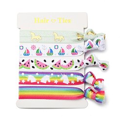 Planet Девушки аксессуары для волос, нейлоновые резинки для волос, Держатель конского хвоста, аксессуары для волос, узел, рисунок единорога, 95~107x15~17 мм