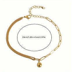Золотой Латунные круглые браслеты с подвесками для женщин, золотые, 7-7/8 дюйм (200 мм)