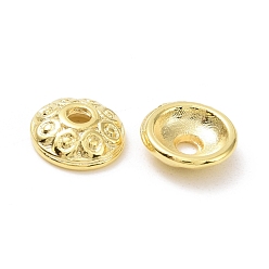 Golden Rack Plating Alloy Bead Caps, Long-Lasting Plated, Lead Free & Cadmium Free, Apetalous, Golden, 7x2mm, Hole: 1.2mm