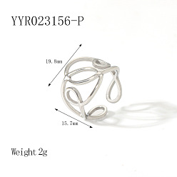 Нержавеющая Сталь Цвет Винтажные 304 открытые манжеты из нержавеющей стали, простой роскошный модный аксессуар, цвет нержавеющей стали, внутренний диаметр: 19.8 мм