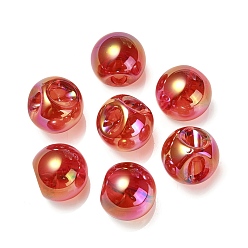 Красный УФ-покрытие радужными переливающимися акриловыми бусинами, круглые бусины судзумару, красные, 16.5x16.5 мм, отверстие : 3.5 мм