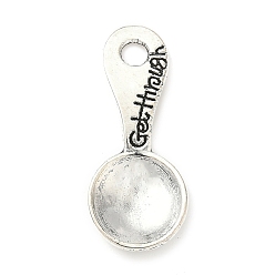 Античное Серебро Сплавочные подвески тибетского стиля, ложка, без кадмия и без свинца, античное серебро, 29.5x12.5x2.5 мм, отверстие : 3 мм, 680 шт / 1000 г