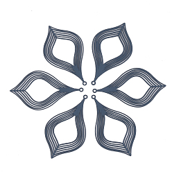 Морской Синий 430 из нержавеющей стали филигранные подвески, окрашеные, гравированные металлические украшения, лист, Marine Blue, 39x22x0.5 мм, отверстие : 1.2 мм